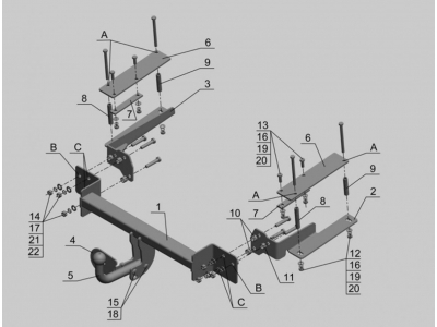 Фаркоп Avtos для Suzuki SX4 2006-2014 SZ 10