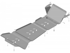 Усиленная защита картера двигателя, заднего дифференциала, КПП, раздаточной коробки (3 мм, сталь) для Cadillac Escalade 2015-2021 №13506