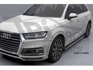 Пороги алюминиевые Emerald Black для Audi Q7 № AUQ7.77.0026